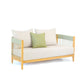 Teak Wood Outdoor Two-Seater Double Armrest Sofa