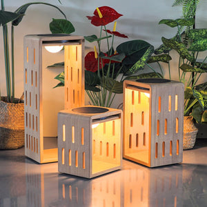 Teak Wood Outdoor Solar Light