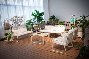 Striped Outdoor 6‑seat Sofa Set