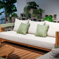 Teak Wood Outdoor Three-Seater Double Armrest  Sofa