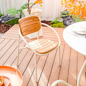Outdoor Aluminum and Teak Chair