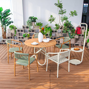 Fly 1.2m Round Table (Teak Tabletop)