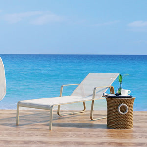 Striped Outdoor Sun Lounger