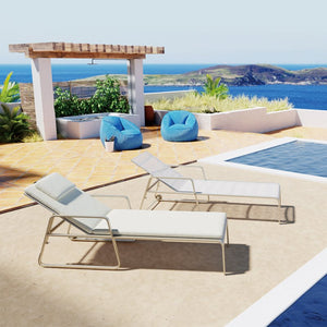 Striped Outdoor Sun Lounger
