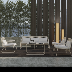 Striped Outdoor Three-seat Sofa